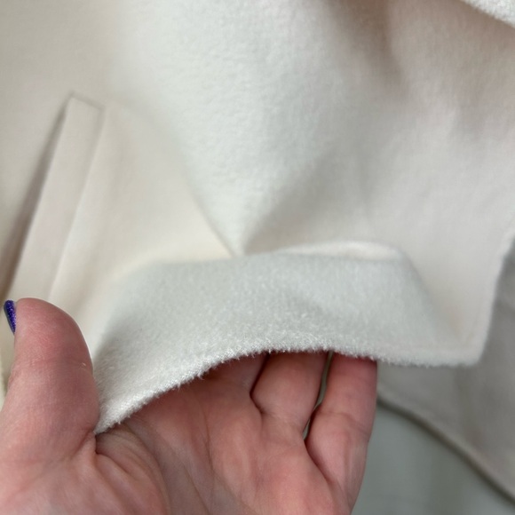 Drape Collar Coatigan Cardigan Jacket Ribbed Sleeves & Back Fleece Front Sz L - Picture 10 of 13